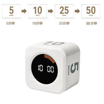 Productivity Timer Productivity Cube Timer Gravity Sensor LED Display 4 Preset Time Kids Time Management Kitchen Countdown Timer
